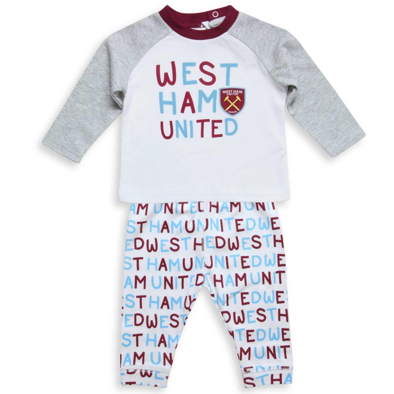 West Ham United FC Official Football Gift Boys Kids Baby Pyjamas 