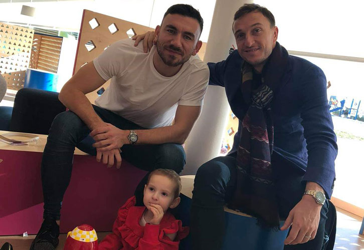 Robert Snodgrass and Mark Noble with Isla Caton