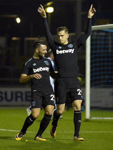 Martinez celebrates his opening goal