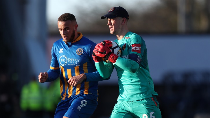 Joe Hart in action at Shrewsbury Town