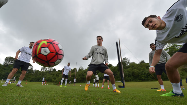 Josh Cullen training at Chadwell Heath