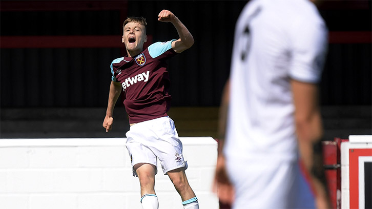 Kemp celebrates his goal over Swansea last year