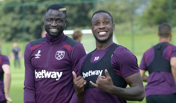 Cheikhou Kouyate and Michail Antonio are in first-team training