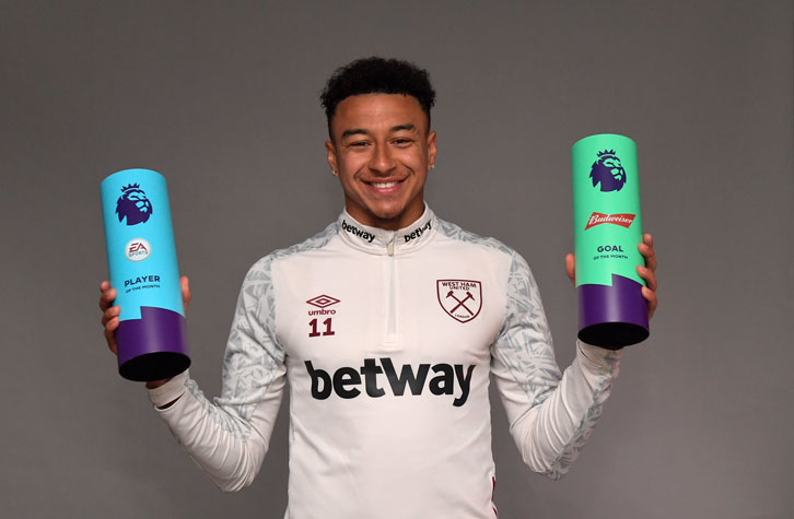 Jesse Lingard won the Premier League's Player and Goal of the Month awards for April