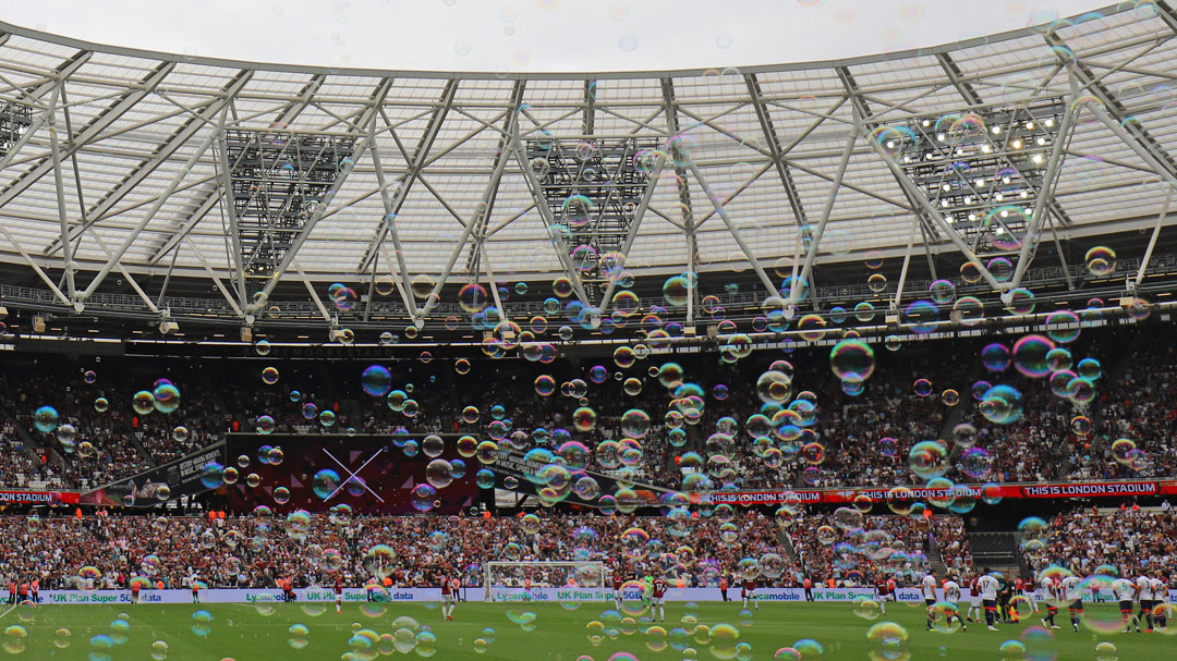 London Stadium general view with bubbles