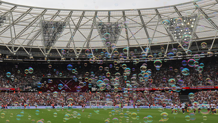 Bubbles float across London Stadium