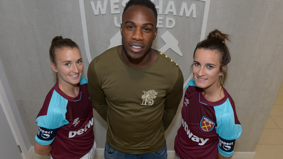 Michail Antonio with Amy Cooper and Amber Stobbs