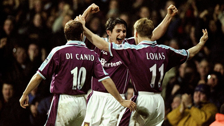 Frank Lampard Junior celebrates one of his 38 goals in Claret and Blue