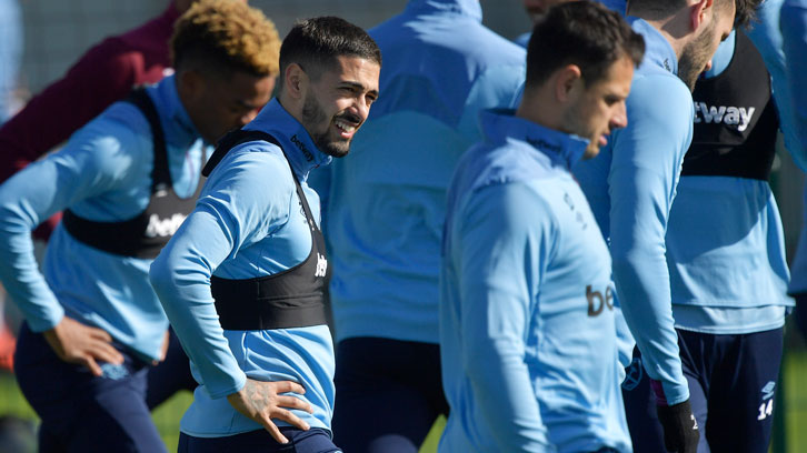 Manuel Lanzini in training at Rush Green