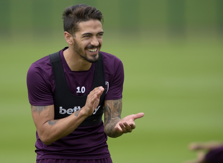 Manuel Lanzini in training at Rush Green