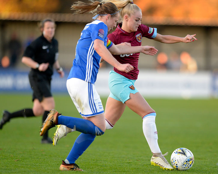 Alisha Lehmann in action against Birmingham City