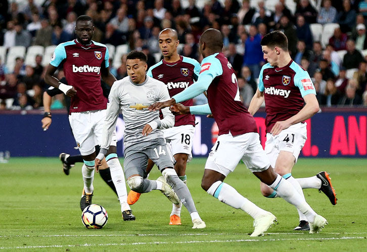 Jesse Lingard in action against West Ham