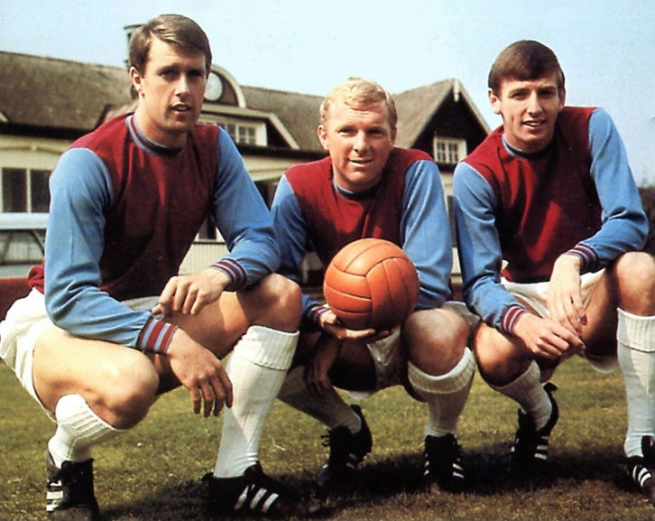 Geoff Hurst, Bobby Moore and Martin Peters