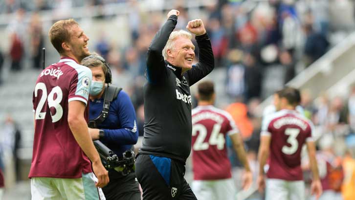 David Moyes celebrates at Newcastle