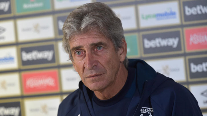 Manuel Pellegrini speaks to the media at Rush Green