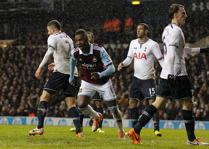 Modibo Maïga celebrates scoring his dramatic winner at White Hart Lane