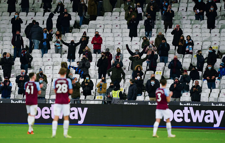 Two thousand supporters returned for the visit of Manchester United in December