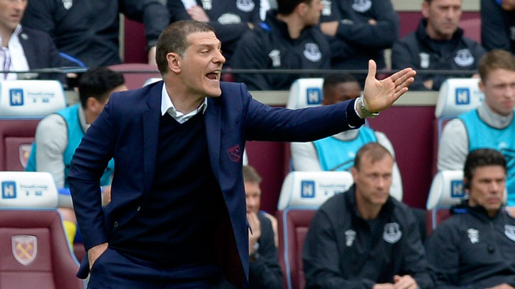 Slaven Bilic gives instructions from the sidelines