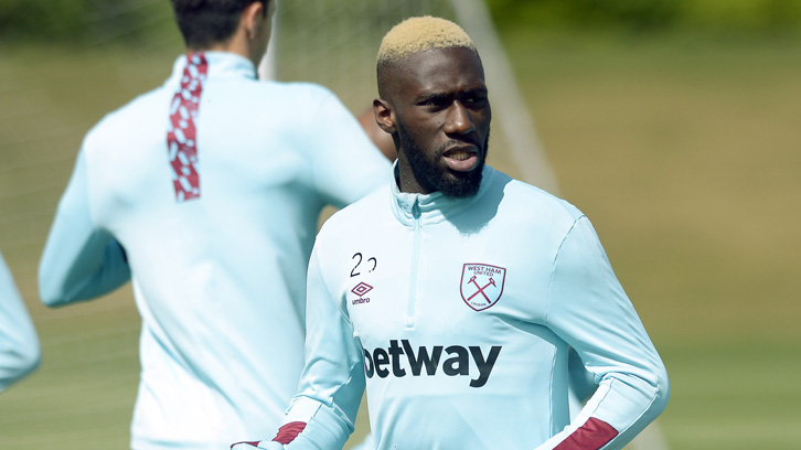 Arthur Masuaku in training ahead of the game at Stoke