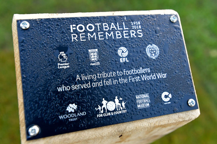 The Football Remembers plaque