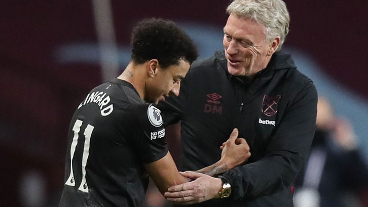 David Moyes with Jesse Lingard