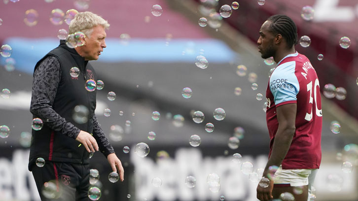 David Moyes and Michail Antonio