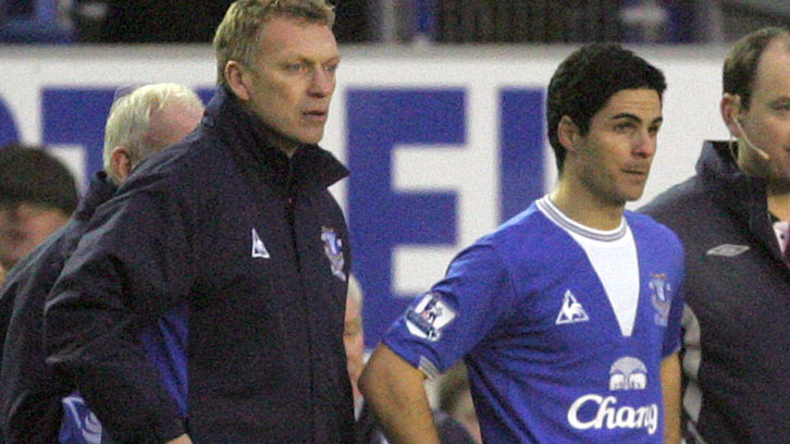 David Moyes and Mikel Arteta at Everton