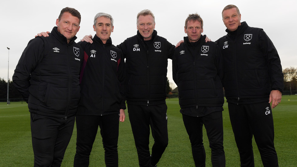 David Moyes with his assistants