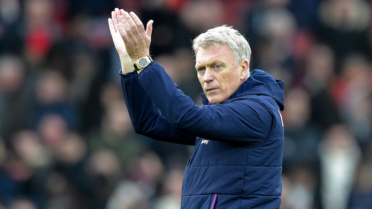 David Moyes applauds the Claret and Blue Army