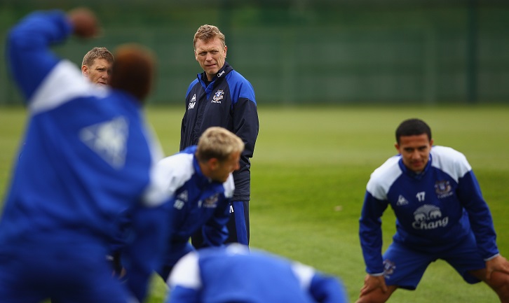 David Moyes oversees training during his eleven-year spell at Everton