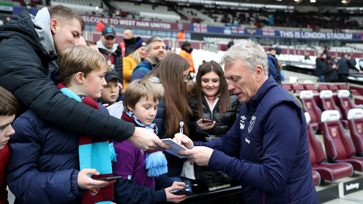 David Moyes with supporters