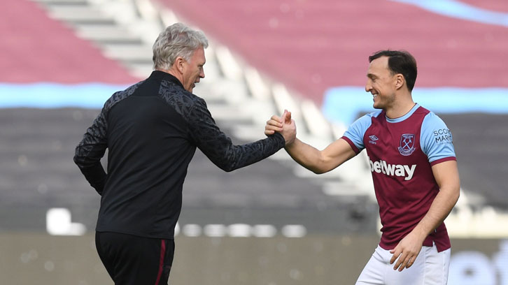 David Moyes with Mark Noble