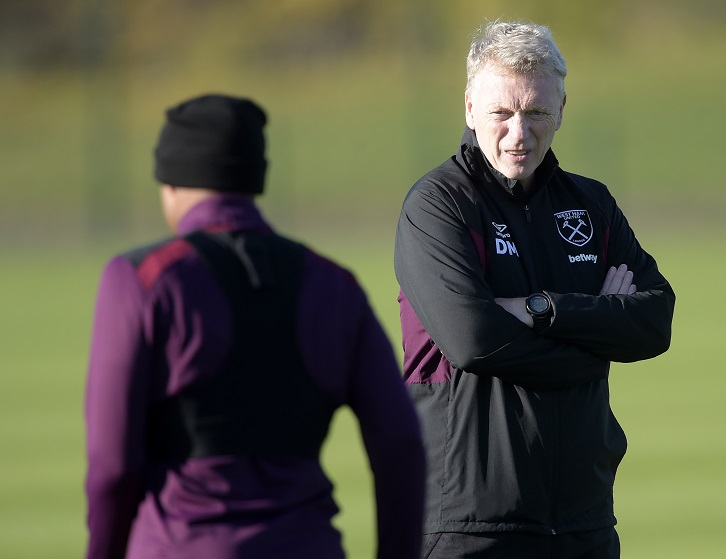 David Moyes oversees training at Rush Green