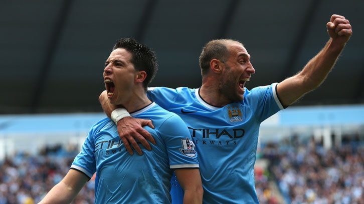 Samir Nasri and Pablo Zabaleta enjoyed success together at Manchester City