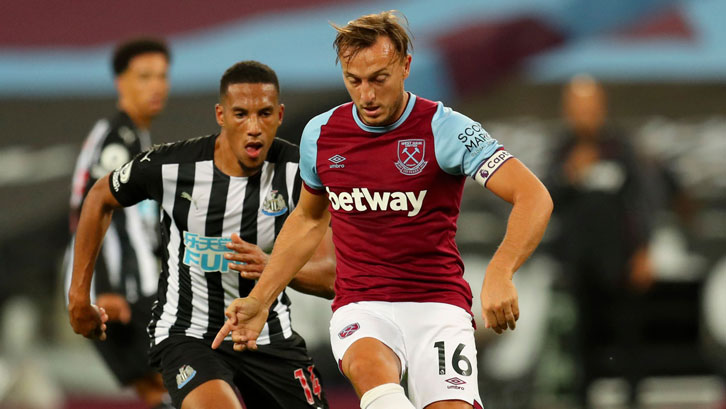 Mark Noble in action against Newcastle in September 2020