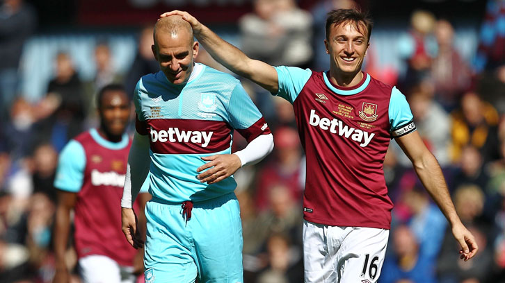 Mark Noble with Paolo Di Canio at his Testimonial