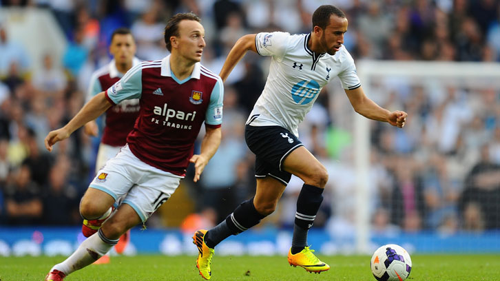 Mark Noble in action against Spurs in October 2013