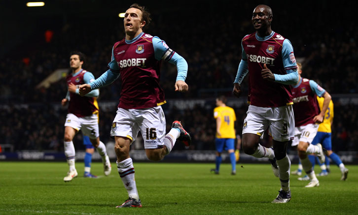 Mark Noble celebrates scoring against Southampton