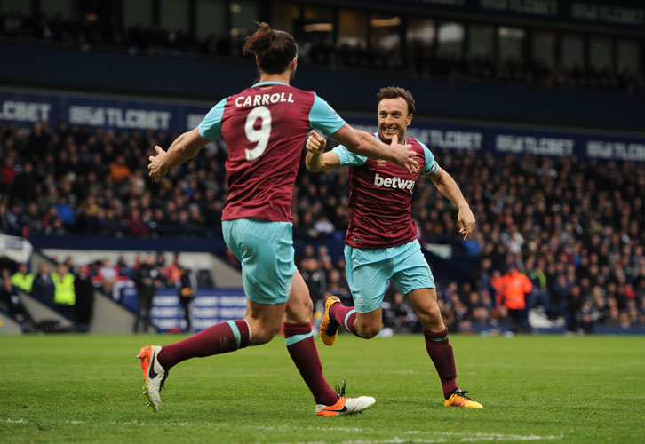 Andy Carroll and Mark Noble