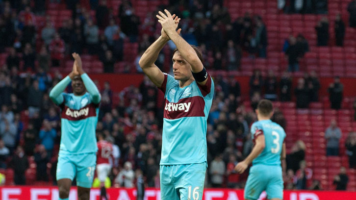 Mark Noble at Old Trafford in 2016