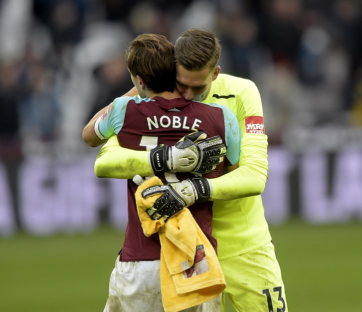 Mark Noble and Adrian celebrate victory over Chelsea on Saturday