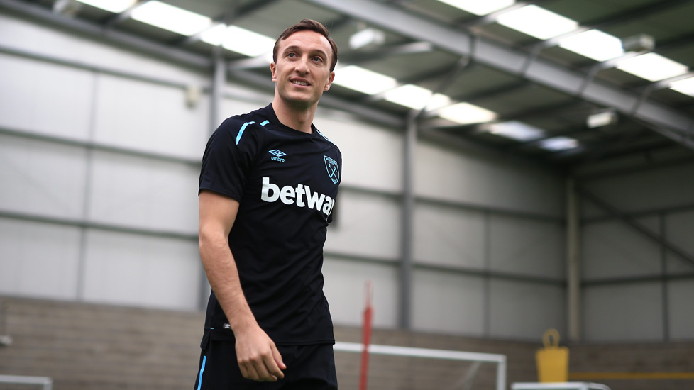 Mark Noble wears the Hammers' new away kit