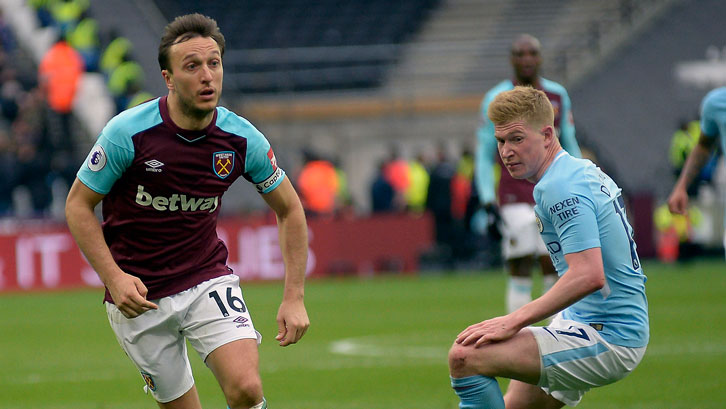 Mark Noble challenges Kevin De Bruyne