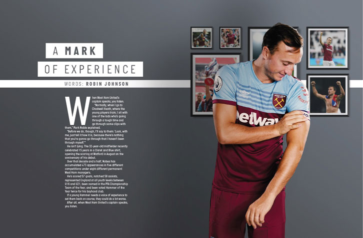 Mark Noble Programme spread