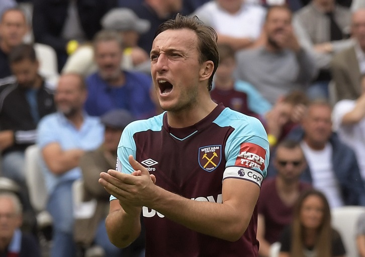 Mark Noble encourages his West Ham United teammates