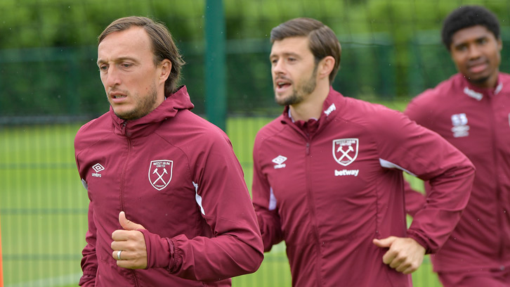 Mark Noble in training for West Ham United