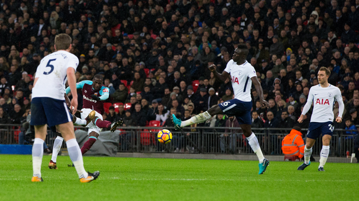 Pedro Obiang celebrates scoring against Spurs