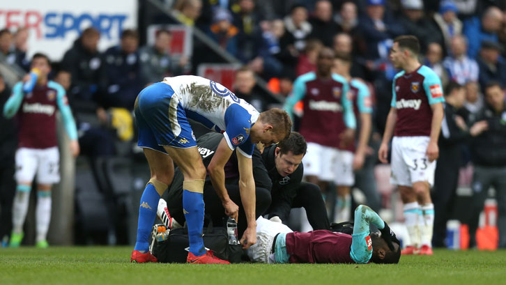 Pedro Obiang was injured in the FA Cup defeat at Wigan Athletic in January