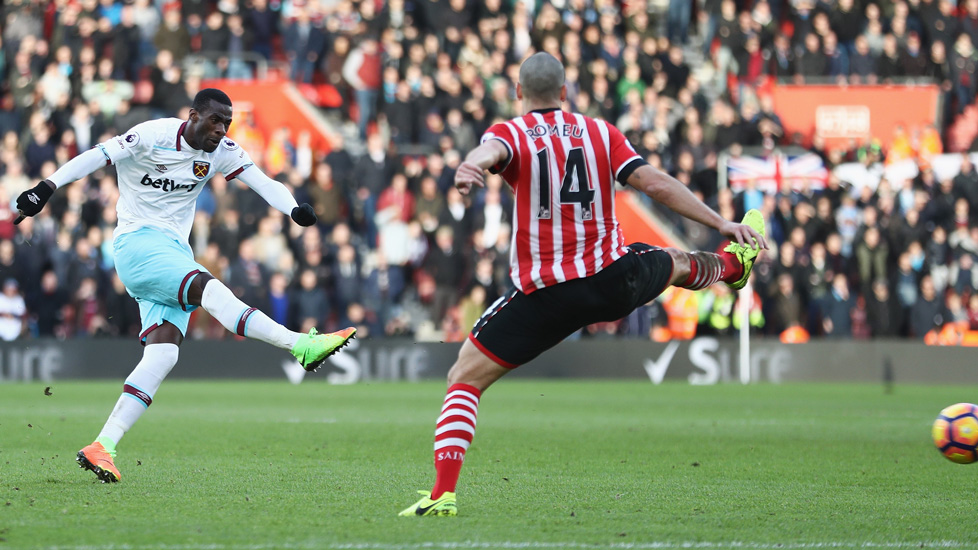 Pedro Obiang scores against Southampton