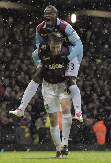 Victor Obinna assisted all four goals in the snow against Manchester United